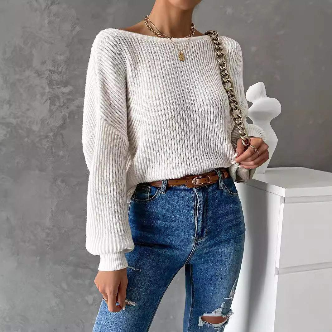 Penelope | Backless Sweater Long Sleeve Long Sleeve Knitted