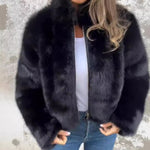 Lily | Imitation Fur Turtleneck Zipper Jacket