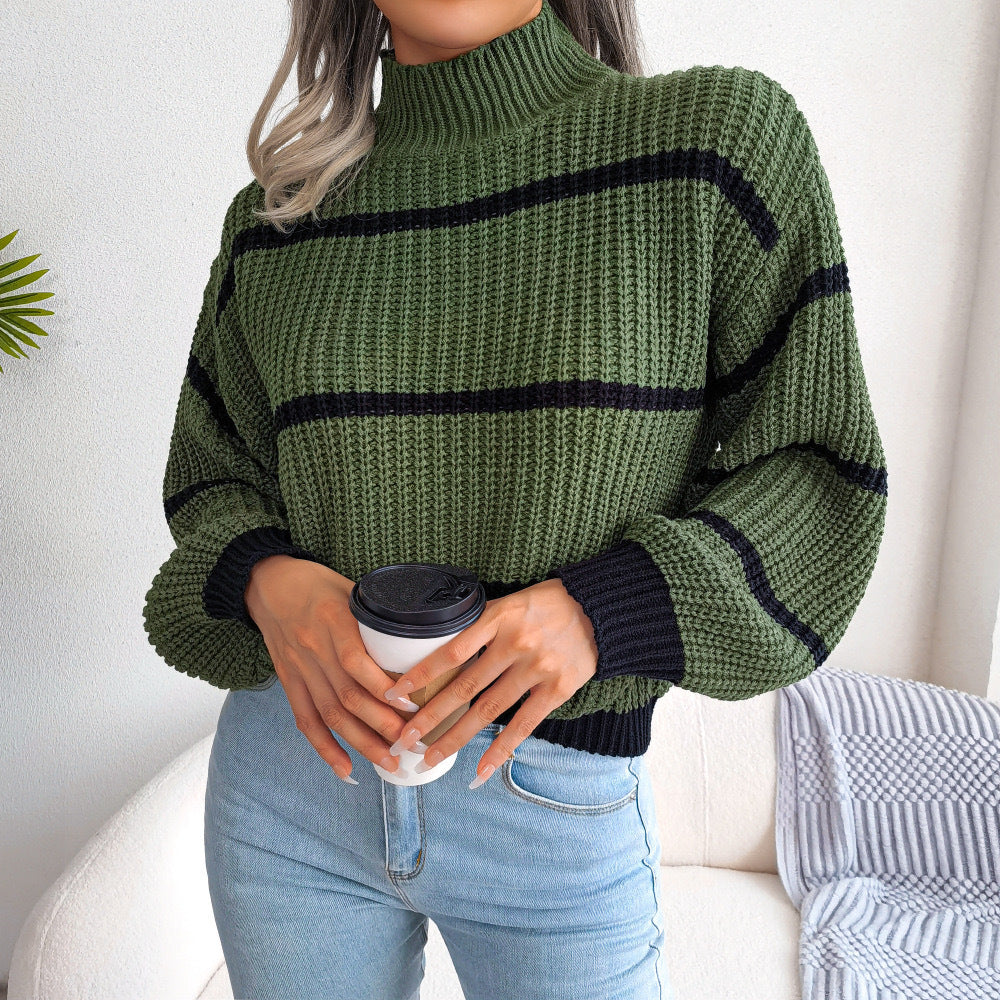 Justine | Knitted sweater half turtleneck sweater