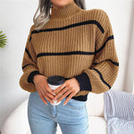 Justine | Knitted sweater half turtleneck sweater