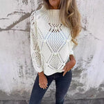 Piper | European And American Leisure Loose Hollow Out Sweater Round Neck Knitted Top