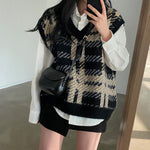 Laurel | Loose Sweater Women's Plaid Knitted Vest Top