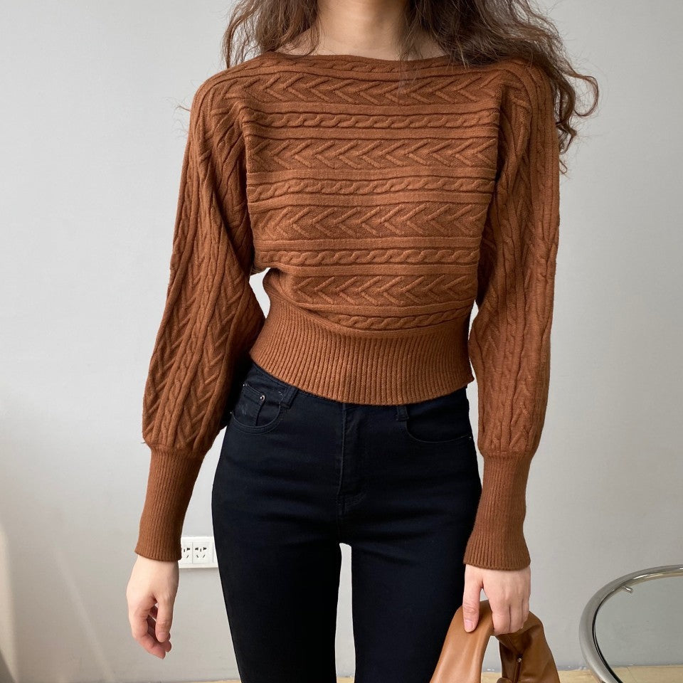 Alison | Feminine Temperament Wears Round Neck Short Sweater