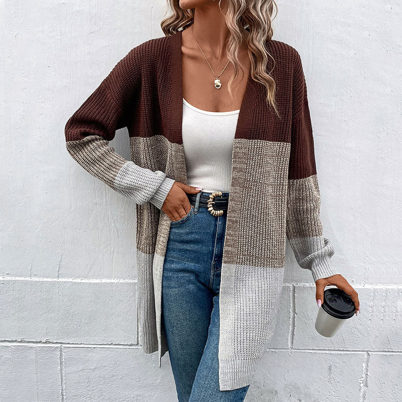 Sophie | Autumn And Winter New Fashion Women's Wear Casual Multicolor Cardigan Mid-length Sweater