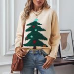 Willow | Christmas Tree Pullover Women's Round Neck Loose Sweater