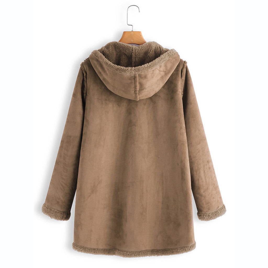 Bella | Winter Pocket Warm Plush Hooded Coat