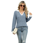 Juliette | Lapel Long Sleeve Loose-fitting T-shirt Top Women