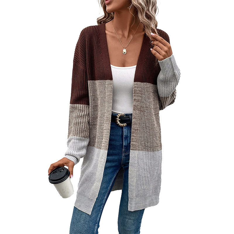 Sophie | Autumn And Winter New Fashion Women's Wear Casual Multicolor Cardigan Mid-length Sweater