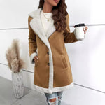 Sophia | Long-Sleeved Lapel Deerskin Velvet Woolen Coat