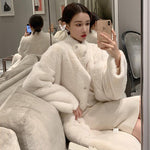 Naomi | Winter Fashion Mid-length Thick Lamb Fur Coat