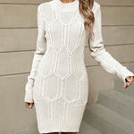 Amandine | Long Dress Sweater Bead Long Sleeve Sheath