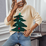 Willow | Christmas Tree Pullover Women's Round Neck Loose Sweater