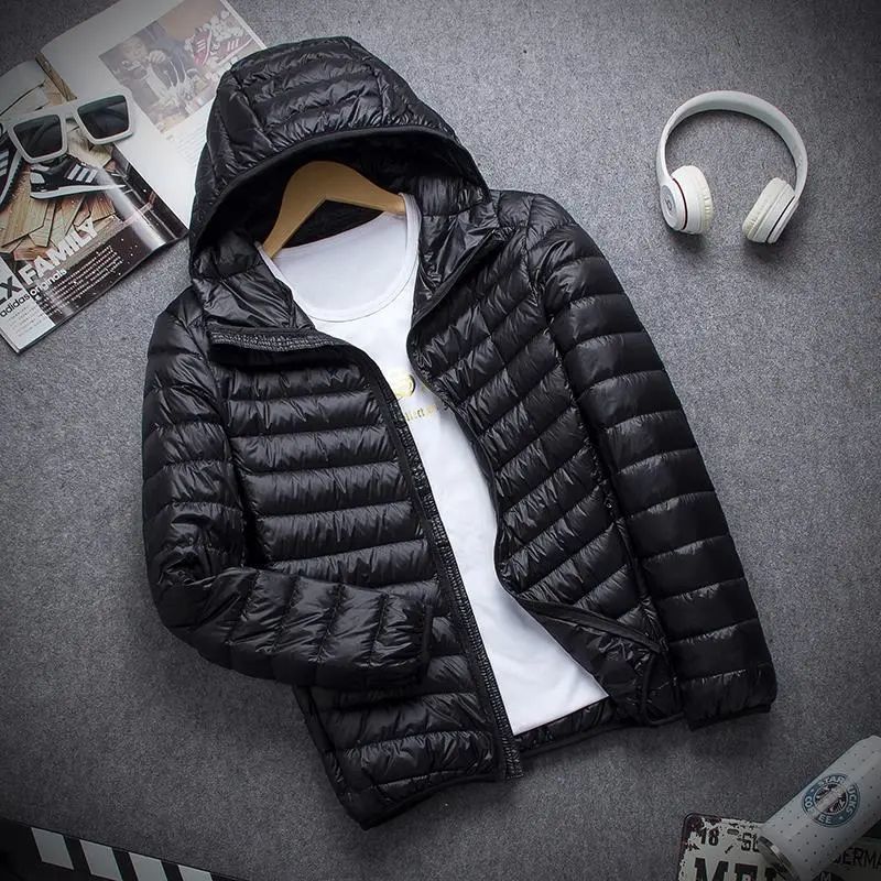 Kylian | Men's Stand Collar Hooded Short Ultra-thin Down Jacket