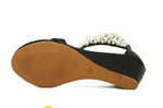 Livia | Summer Fashion Beaded Rhinestone Flip-toe Wedge Women's Shoes